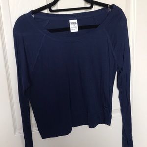 VS PINK navy blue long sleeve shirt